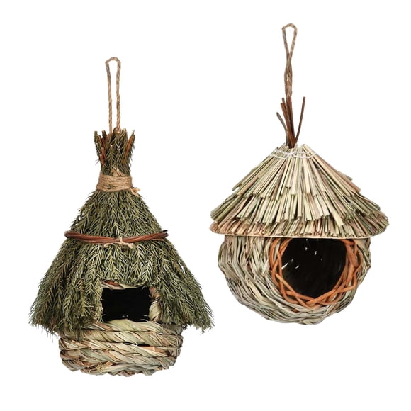 Casas de aves,Jaulas de pájaros Nido Posadero Choza de pájaros Casa colgante,Lugar Afuera Acogedor Colibrí Jaula ,Pajarera al aire libre Colibríes tejidos al aire CUTICAT Casas de aves