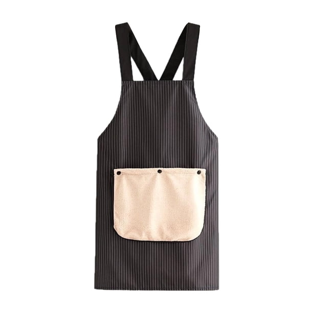 Bewildely Delantal ligero y multifuncional con toallas, espalda cruzada, tirantes ajustables, experiencia de cocina 2 en 1, ingenioso delantal Cocina y Comedor negro