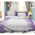 thumbnail image 1 of 3D Watercolor Purple Floral Funda de edredón Juego de ropa de cama Funda de edredón Fundas de almohada, 1 of 3