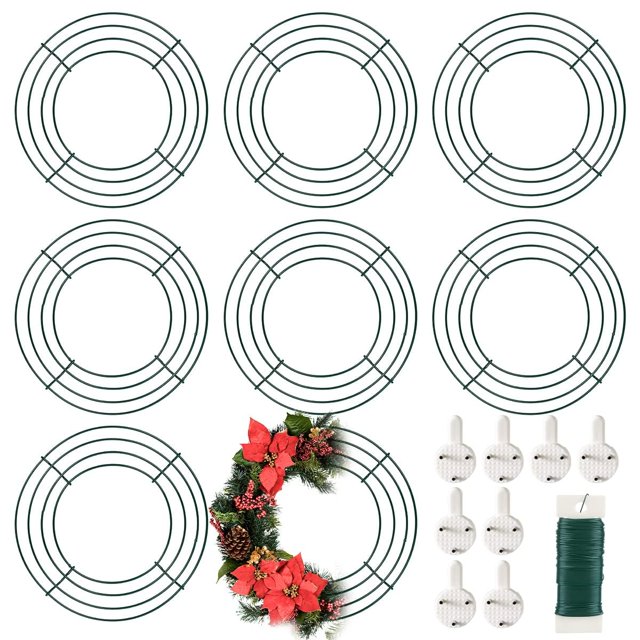 Kit de anillos de metal de 20 cm con forma de corona UltraOutlet, paquete de 8 unidades