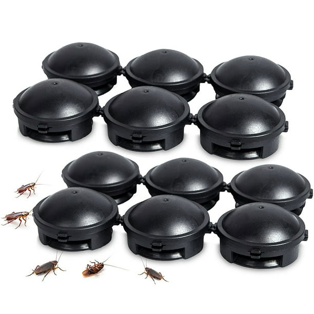 12 trampas para cucarachas con cebo incorporado para interiores y mascotas.