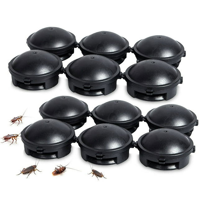 12 trampas para cucarachas con cebo incorporado para interiores y mascotas.