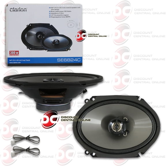 Clarion 6" X 8" 6x8 Inch 2-way Car Audio Coaxial Speakers 300 Watts Max