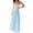 Blue, variant on Women's Frill Spaghetti Strap Maxi Dress with Smocked Frill Stretch and 100% Polyester Fabric for Flowy Silhouette