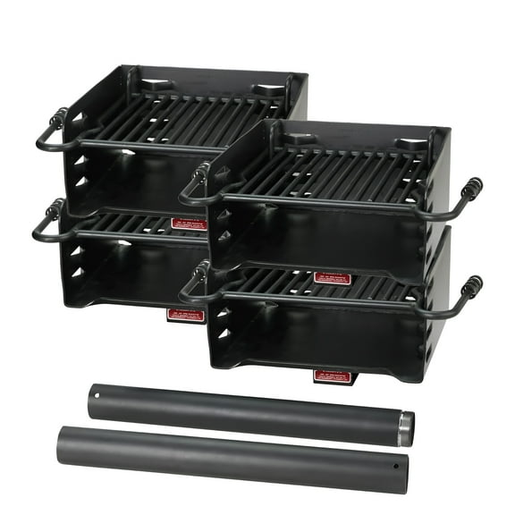 Pilot Rock H-16 B6X2 Park Style Steel BBQ Charcoal Grill w/Swivel, 4 Pack
