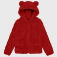 thumbnail image 6 of Miluxas Girls Fleece Jacket Kids Zip Up Fall Winter Fuzzy Sherpa Outwear Coat with Pockets Red 14-15Years, 6 of 9