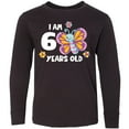 thumbnail image 3 of Inktastic I Am 6 Years Old Cute Smiling Butterfly with Flowers Long Sleeve Youth T-Shirt, 3 of 5
