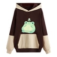 thumbnail image 1 of Chandail d'Hiver pour Femmes à Capuche avec Imprimé Mignon d'Animaux de Compagnie, Grande Taille, Ample, à Blocs de Couleur, 1 of 3