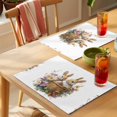 thumbnail image 4 of Spring Easter Placemats Set of 8 Bunny Floral Blooming Botanical Place Mats Indoor Wipeable Table Mats Washable Cloth Dining Table Placemats for Kitchen Holiday Party Home Decor 13x19 Inch, 4 of 9