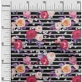 thumbnail image 1 of oneOone Polyester Lycra Gray Fabric Stripe & Rose Floral Quilting Supplies Print Sewing Fabric By The Yard 56 Inch Wide, 1 of 4