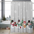 thumbnail image 2 of Cute Snowman Bathroom Shower Curtain Snowflake Winter Gray Christmas Waterproof Washable Shower Curtains for Bathtub Bath Decor with Grommets and Hook 36 X 72 Inch, 2 of 8