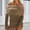 Khaki, variant on TIANZEN Off Shoulder Casual Dress With Oversized Lapel Hollow Out Long Sleeve Mini Dress For Resort Party Wear Knee Length Summer Dresses Waist Dress plus Size for Women