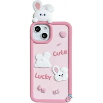 for iPhone 14 Pro Max Case Kawaii Phone Cases,Cute 3D Cartoon Cool Bunny Soft Silicone Shockproof Protective Case Funny for iPhone 14 Pro Max Women Girls