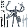 thumbnail image 1 of Assembly Completed Cool Action Figures Set， Multi-Jointed Movable with Multiple Robotic Arms，3D Printed Movable Doll for Office Desks and Birthday Gift, 1 of 4