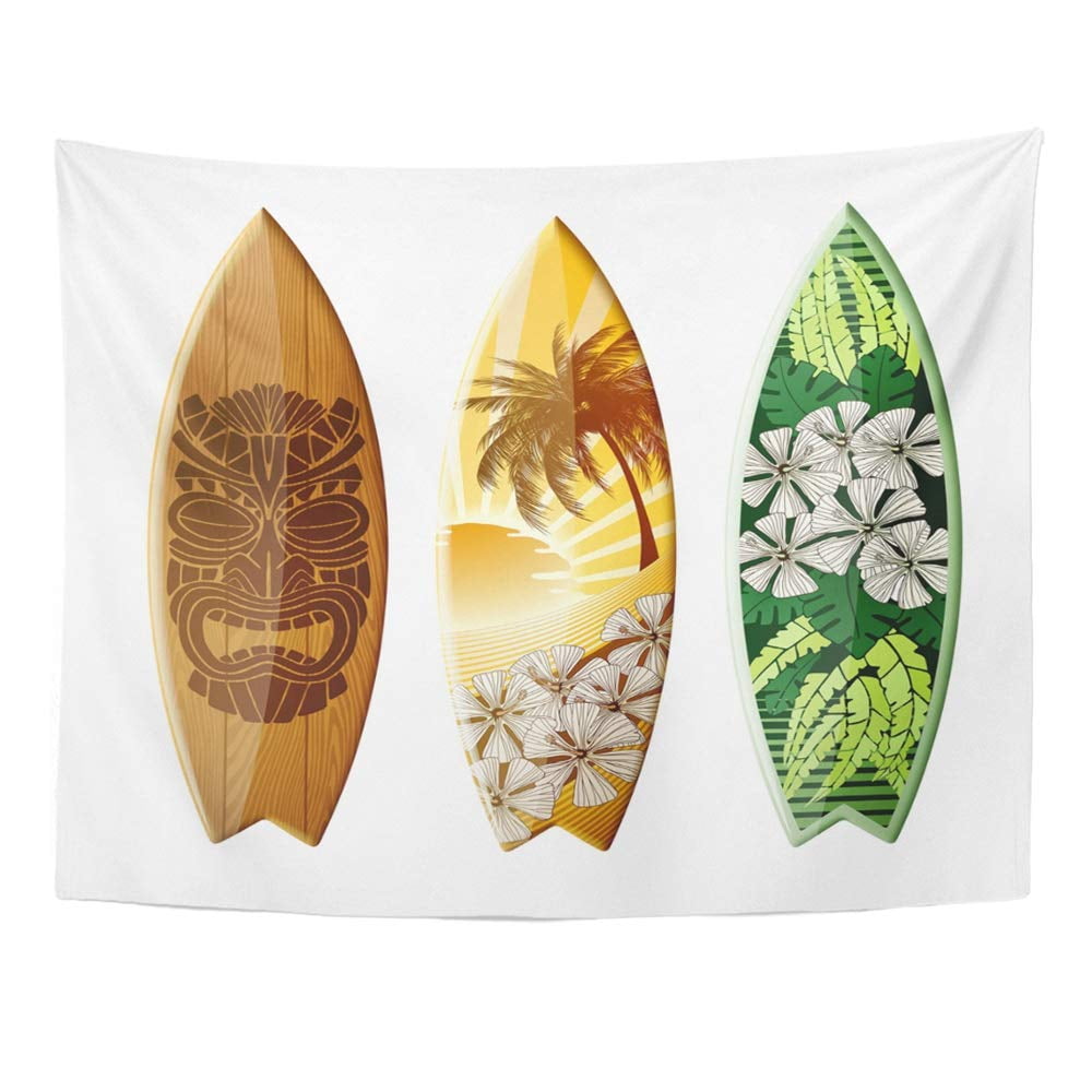 ZEALGNED Blue Surf Surfboards with Original Design Contains Colorful Board  Tiki Hawaii Wall Art Hanging Tapestry Home Decor for Living Room Bedroom  Dorm 51x60 inch - Walmart.com