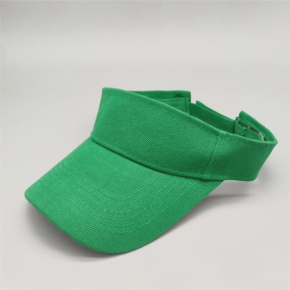 SGMVNU Men and Women's Solid Color Tennis Cap Sun Visor Hats Adjustable Empty Top Sports Baseball Cap , Green, Size: One Size