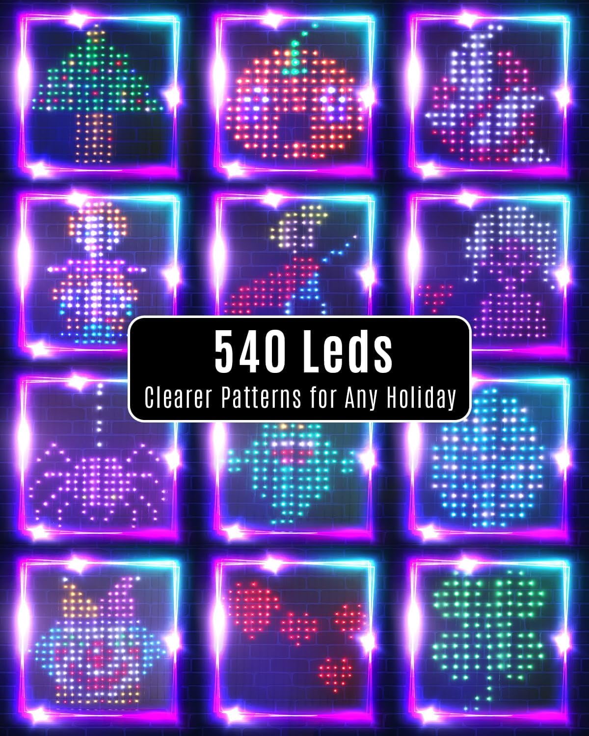 540 LEDs Smart WiFi RGBW Color Changing LED Window Lights with Alexa 4th of July Curtain Lights App & Remote Control Music Sync DIY Flag Waterproof Decor 5 x 6 FT