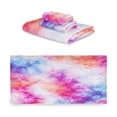 thumbnail image 2 of 3 Piece Bath Towels Set Bath Towel, Hand Towel and Face Towel for Bathroom, Gym, Hotel Pink and Blue Tie-dye Pattern, 2 of 8