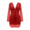 thumbnail image 4 of IDALL Prom Dresses,Formal Dresses Ladies 2023 New Deep V Long Sleeved Short Skirt Sprinkled Gold Small Dress Dress Cocktail Dresses,Midi Dresses,Graduation Dress Red Dress XL, 4 of 4