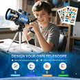 thumbnail image 3 of 70mm Aperture Refractor Telescope for Kids & Adults, 300mm Astronomy Telescope for Beginners, Portable Travel Telescope with Tripod & DIY Stickers, 3 of 8