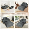 thumbnail image 4 of Muumblus Oversized Accent Chair with Ottoman, 48" Indoor Chaise Lounge Cloud Sofa Reading Armchair for Modern Living Room, Bedroom, Gray Corduroy, 4 of 10