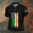 thumbnail image 2 of Lumeqa Men's St. Patrick's Day Polo Shirt Irish Flag Shamrock Print Short Sleeve Casual Golf Polo for Men, 2 of 5