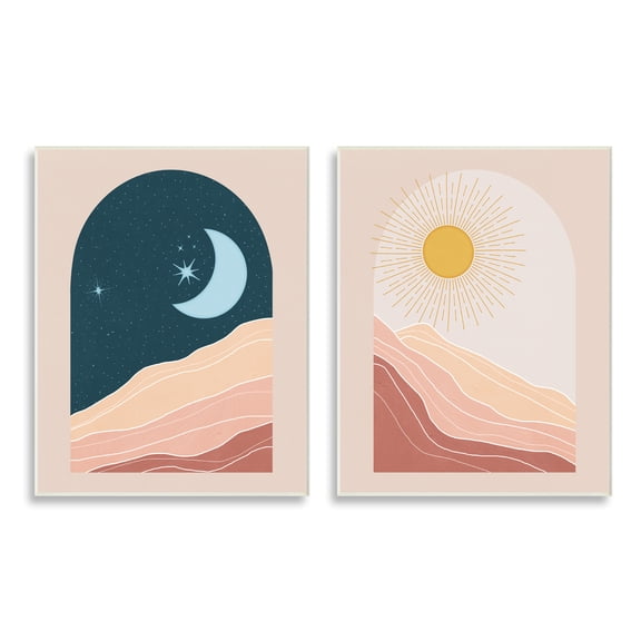 Stupell Industries Energetic Arid Desert Daily Sky Boho Landscape Windows,13 x 19, Design by Nina Blue