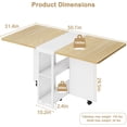 thumbnail image 2 of Folding Dining Table Drop Leaf Table for Small Spaces, Versatile Collapsible Dinner Kitchen Office Table with 2 Storage Racks, Space Saving Foldable Extendable Desk Dinning Room Furniture, 2 of 7