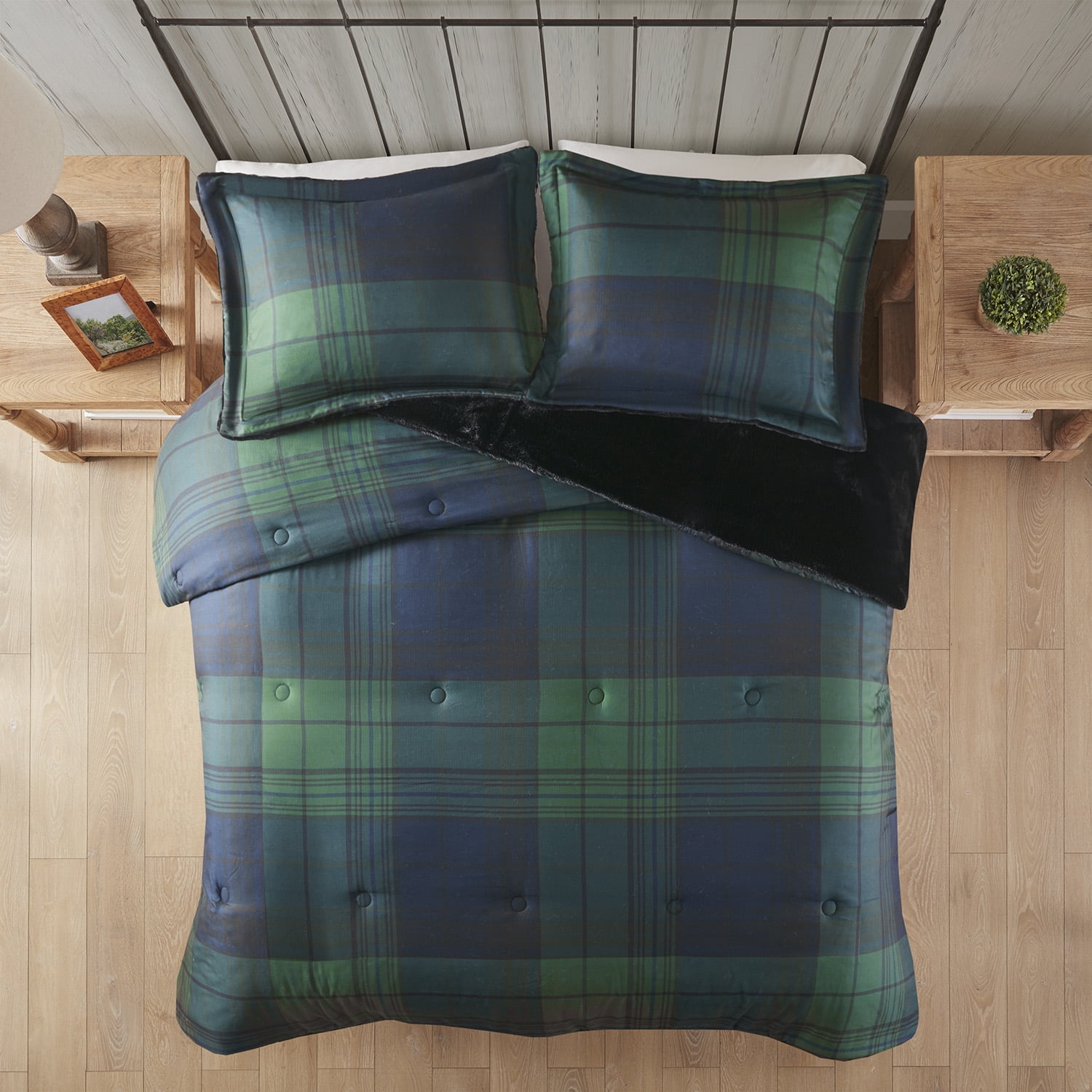 Woolrich Cedar Green Plaid 3 Piece Comforter Set, King