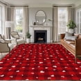 thumbnail image 2 of Valentine's Day Washable Area Rug 5 x 7 ft Modern Romantic White Pink Love Heart Red Buffalo Plaid, Soft Non Slip Rugs Stain Repellent Indoor Felt Carpet for Living Dining Room Bedroom Home Office, 2 of 9