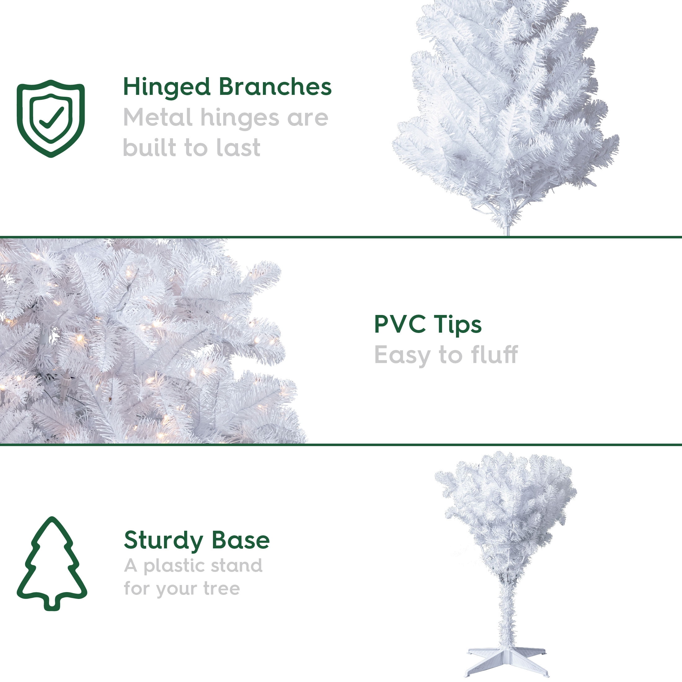 6.5' Pre-Lit Madison Pine White Artificial Christmas Tree with Color-Changing LED Lights, by Holiday Time