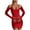 Red, variant on Lindreshi Formal Dresses for Women Women Casual Halter Hips Long Sleeve V-Neck Dresses