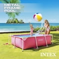 thumbnail image 3 of Intex 84" x 23.62" Outdoor Rectangular Frame Above Ground Swimming Pool, Pink, 3 of 6