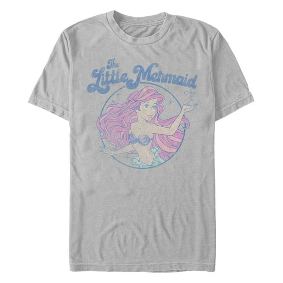 Men's The Little Mermaid Distressed Ariel Portrait  Graphic T-Shirt