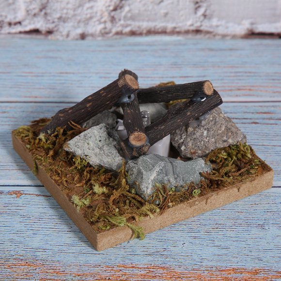 Herwey Dollhouse Accessory,Bonfire Model,Dollhouse Miniature Garden Scene Bonfire Wood Simulation Bonfire Model Toy Accessory