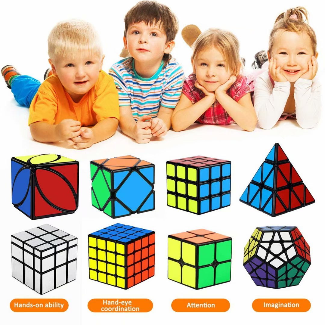 Easehome Mirror Magic Cube Speed Puzzle Cube with PVC Stickers for Kids and 