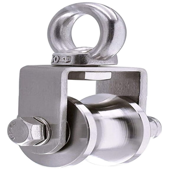 High-Density Stainless Steel Pulley Wheel, Detachable Heavy Duty 360 Degree Rotation for Indoor Outdoor Use, Perfect for Wire Rope Traction, Home Gym, Dog Runner, and More (500kg