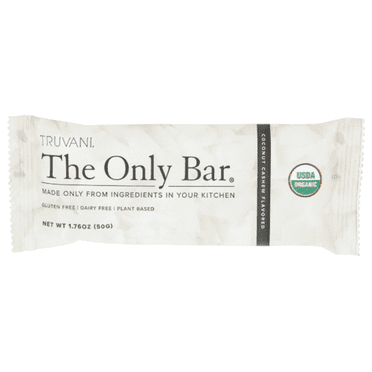 Truvani Organic Coconut Cashew The Only Bar 1.76 oz - Pack of 2