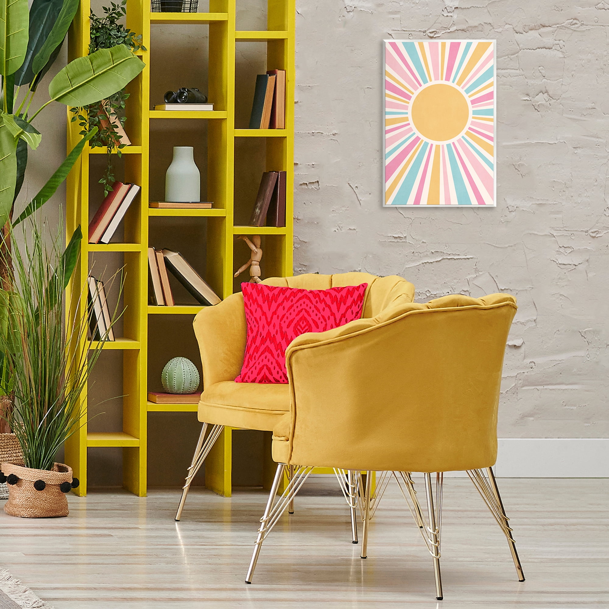 Stupell Industries Groovy Pastel Sun Rays Abstract Painting Unframed Art Print Wall Art, 13 x 19