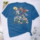 thumbnail image 5 of Fiudx Ofertas Flash Del Día Solo En Línea Blusas con Estampado de Flores Pequeñas para Mujer Top de Manga Corta con Cuello Redondo, 5 of 6