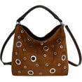 thumbnail image 2 of SPEKSEE Suede Hobo Bag for Women Studded Grommet Crossbody Tote Vintage Slouchy Shoulder Handbag Stylish Fall Purse, 2 of 7