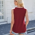 thumbnail image 5 of SWSMCLT Women's Breathable Vest Comfy Fall Cool Elasthane Chic Pull On Scoop Date Vest Bunched Tank Top Burgundy XX-Large, 5 of 5