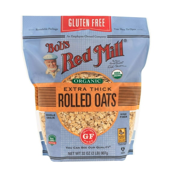 Pack of 2 - Bobs Red Mill Gluten Free Organic Thick Rolled Oats, 32 Oz