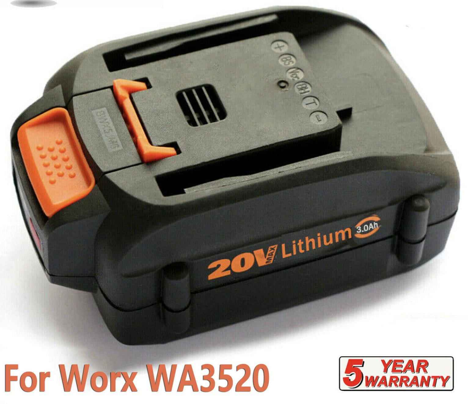 2X New WA3525 20 Volt 3.0Ah For Worx 20V MAX Lithium Battery WA3520 WG151s WG163 