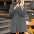 thumbnail image 2 of Fanxing ChristmasDeals Clearance Women Winter Sherpa Warm Coat Faux Fur Fleece Open Front Cardigan Fluffy Long Coat Outerwear Dark Gray XXXL, 2 of 5