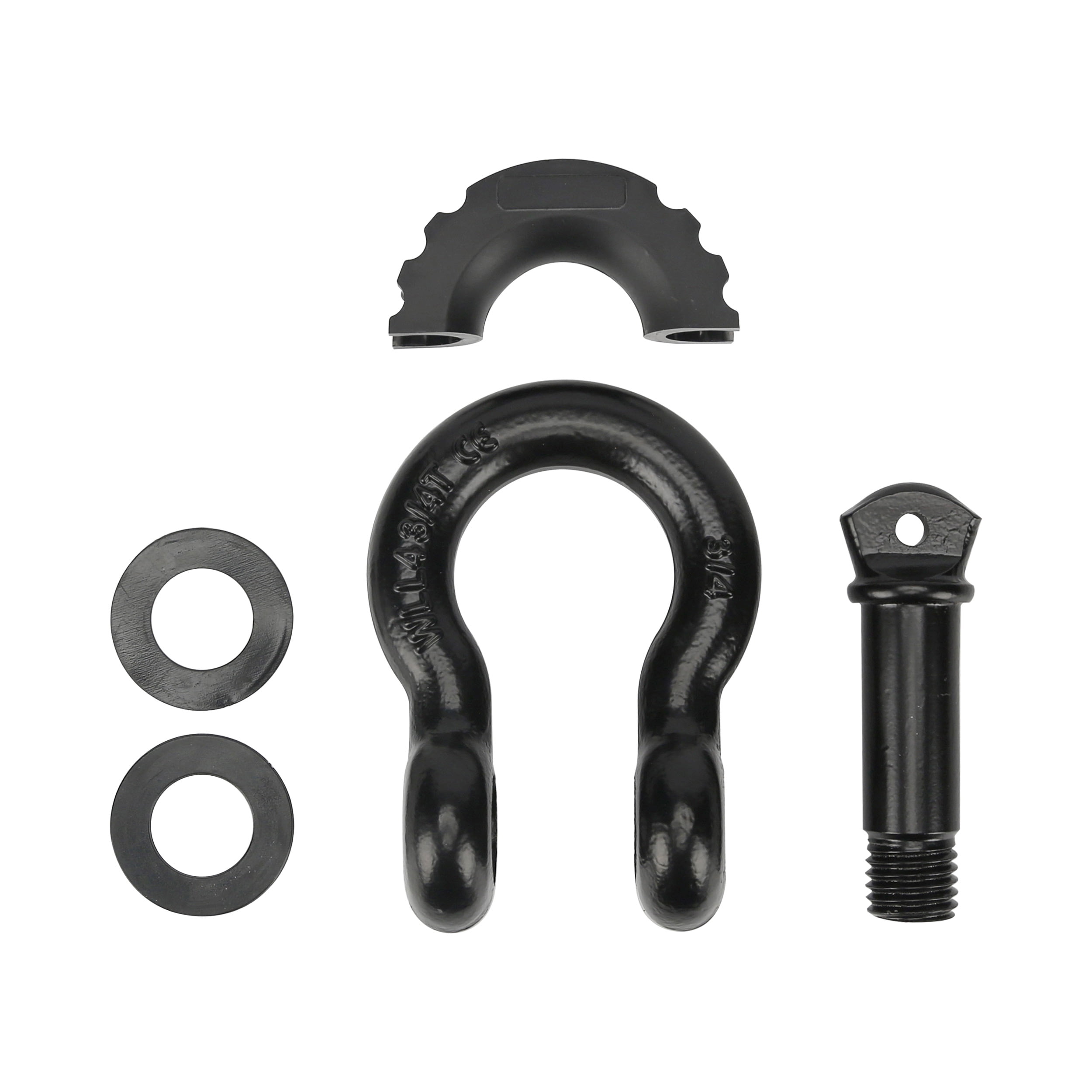 (4 pack) Ozark Trail 3/4" D-Ring Shackle, Black D Shackle Rugged, 10,000 lbs Capacity 1 Pack