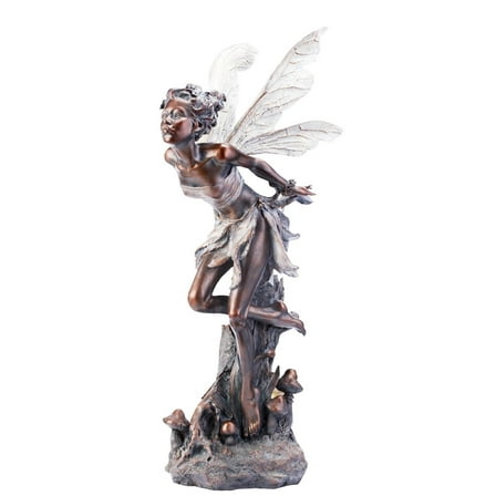 Napco Bronze Kissing Fairy Garden Statue, 34-Inch Tall