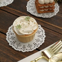 Efavormart 100 Pack Round White Paper Doilies, Food Grade Lace Paper Placemats - 4"