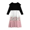 thumbnail image 4 of Abcomgle Girls Long Sleeve Dresses 7-8 Casual Patchwork Ruffle Sleeve Girls Long Dresses Vintage Floral Print Crew Neck Sundresses Flowy Tiered Dresses with Pockets,5-6 Years Pink, 4 of 5