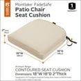 thumbnail image 4 of Classic Accessories Montlake FadeSafe Water-Resistant Contoured Patio Dining Seat Cushion, 18 x 18 x 2 inch, Heather Indigo, 4 of 15